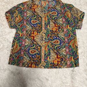 SHEIN Men's Colorful Paisley Button Down Shirt